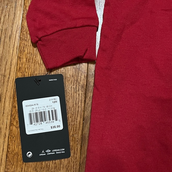 NWT Nike Air Jordan Zipper Hooded Onesie Sz 12m - Picture 5 of 6